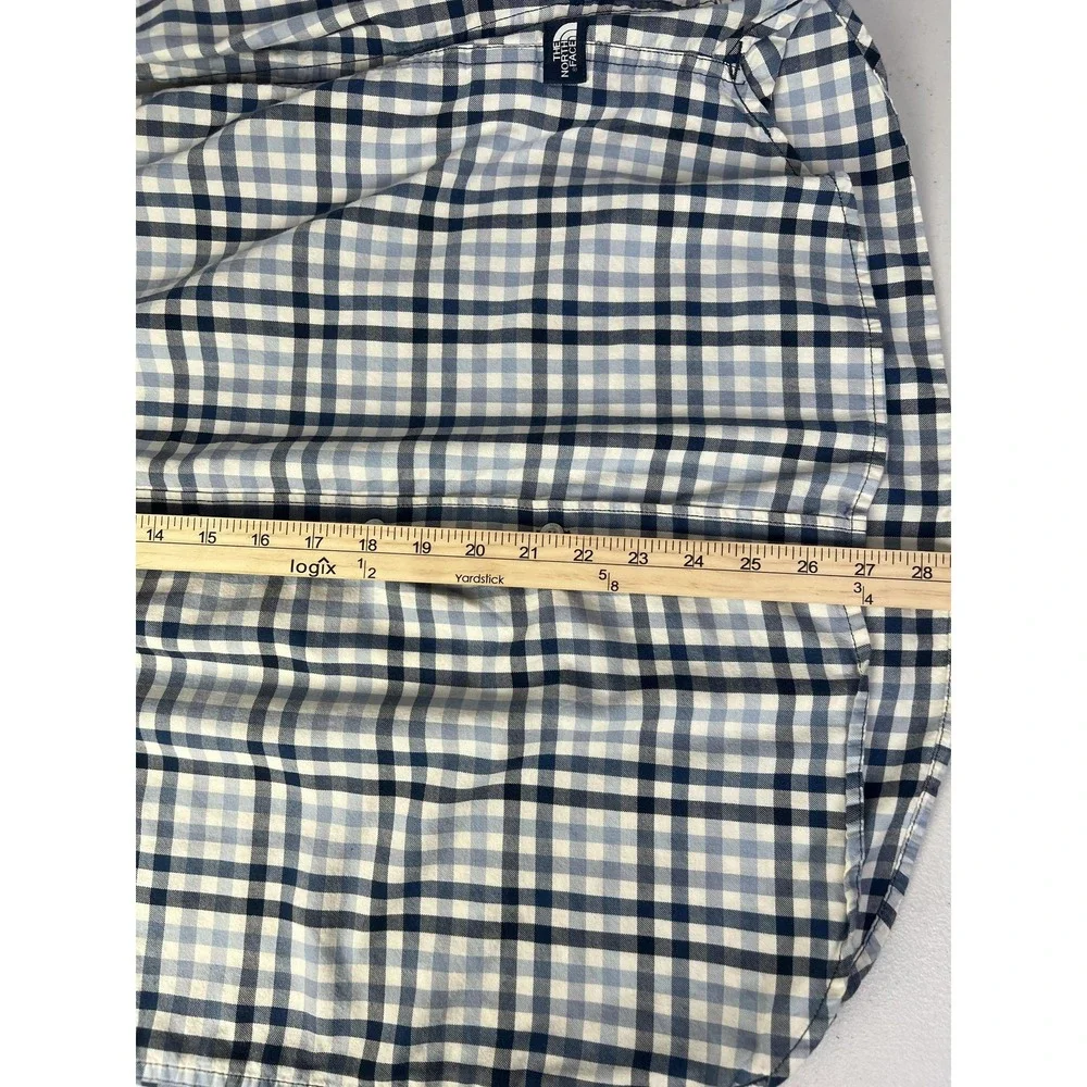 The North Face Shirt Mens M Blue Plaid Long Sleeve Button Down Outdoor Casual